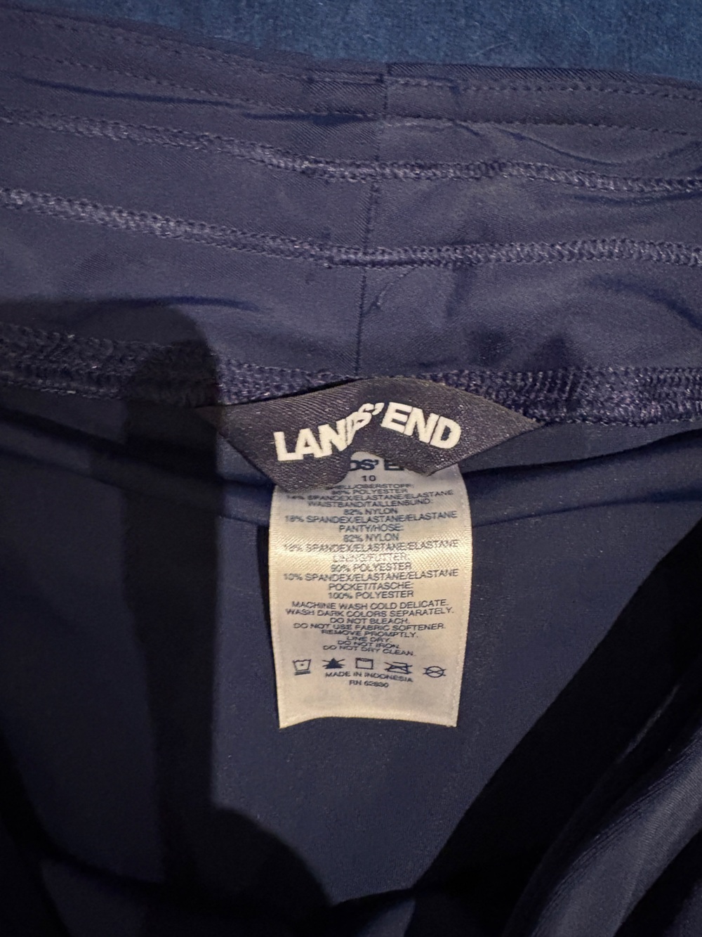 Lands' End Women’s Navy Print Swim Shorts NWOT - Picture 2 of 3